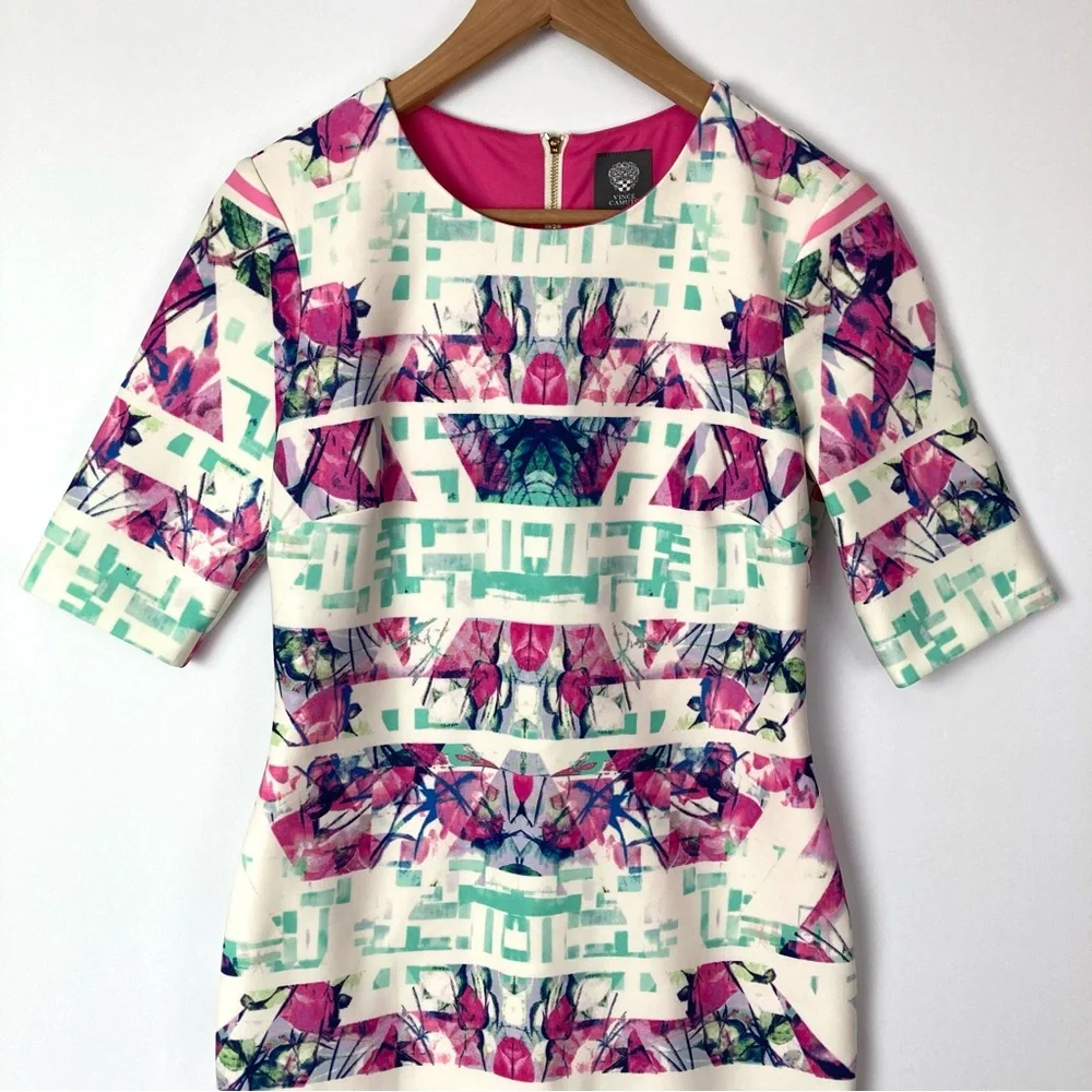 Vince Camuto Floral Abstract Knit Dress - Picture 4 of 11